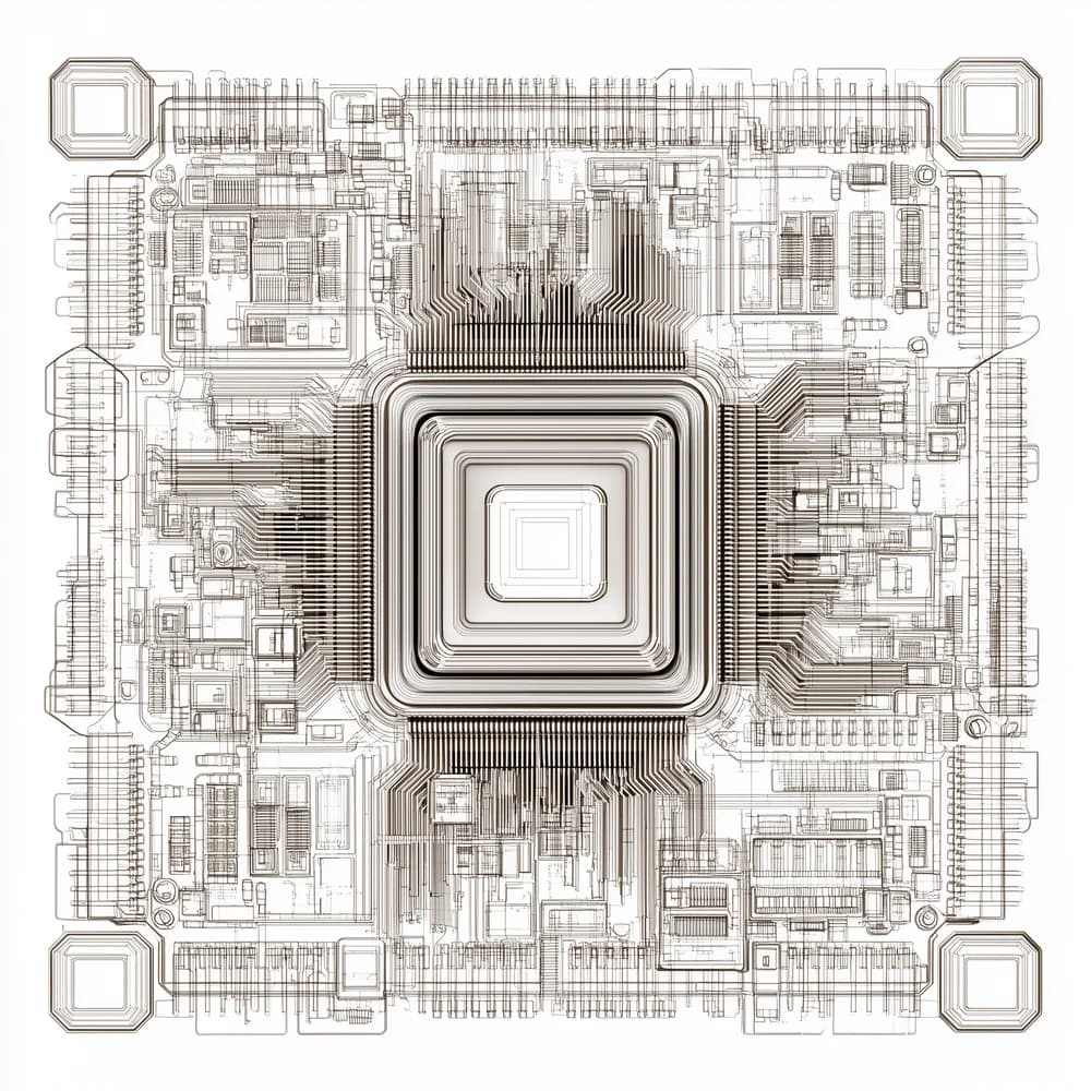 Architectural illustration of an AI processor