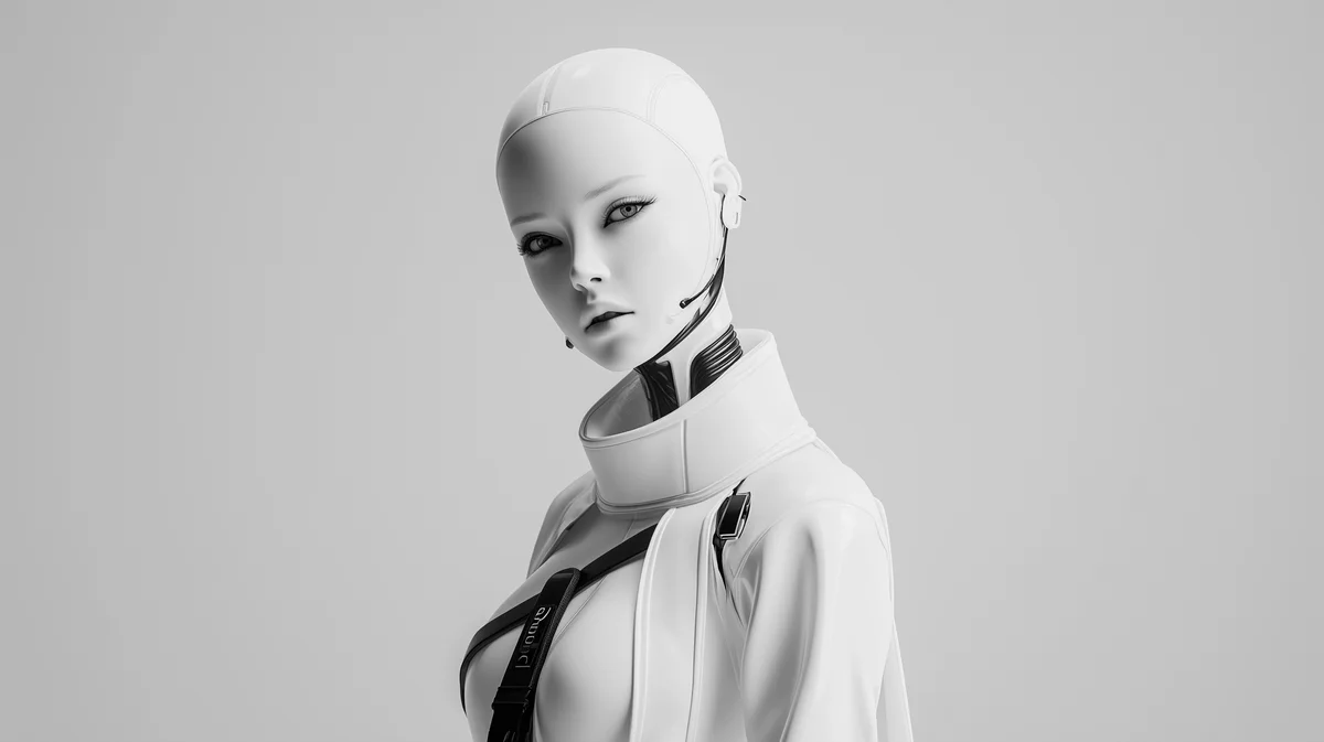 Humanoid robot exploring the boundary between people and technology