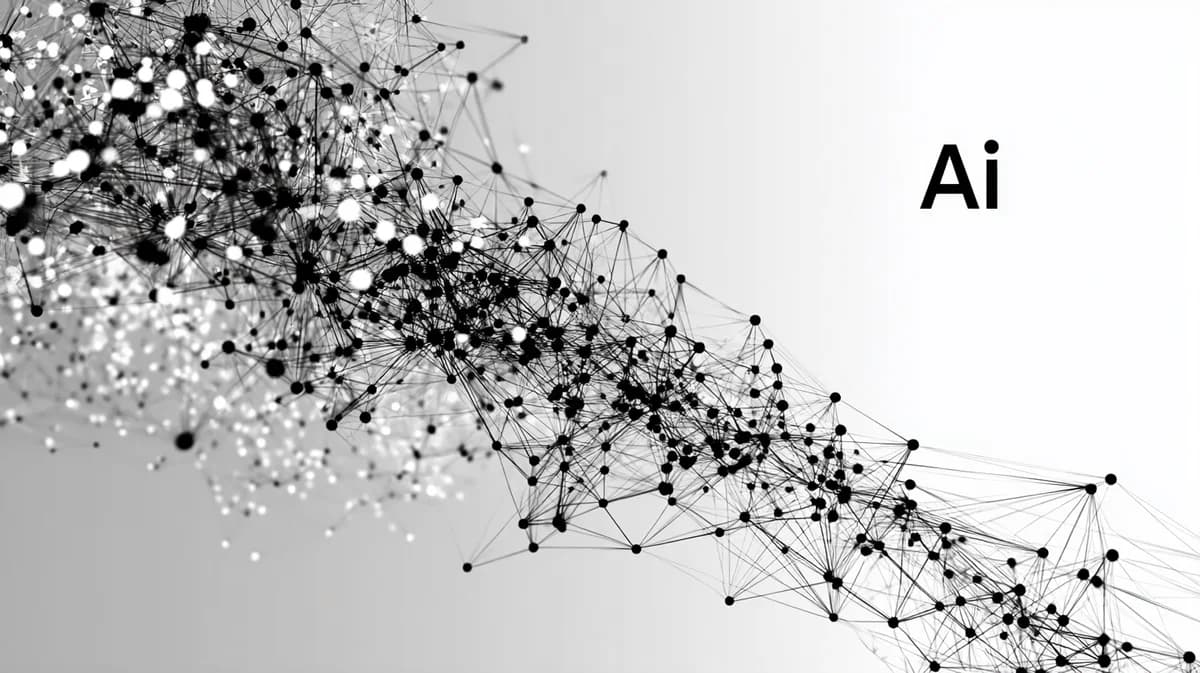 A network of interconnected points forming an abstract AI illustration