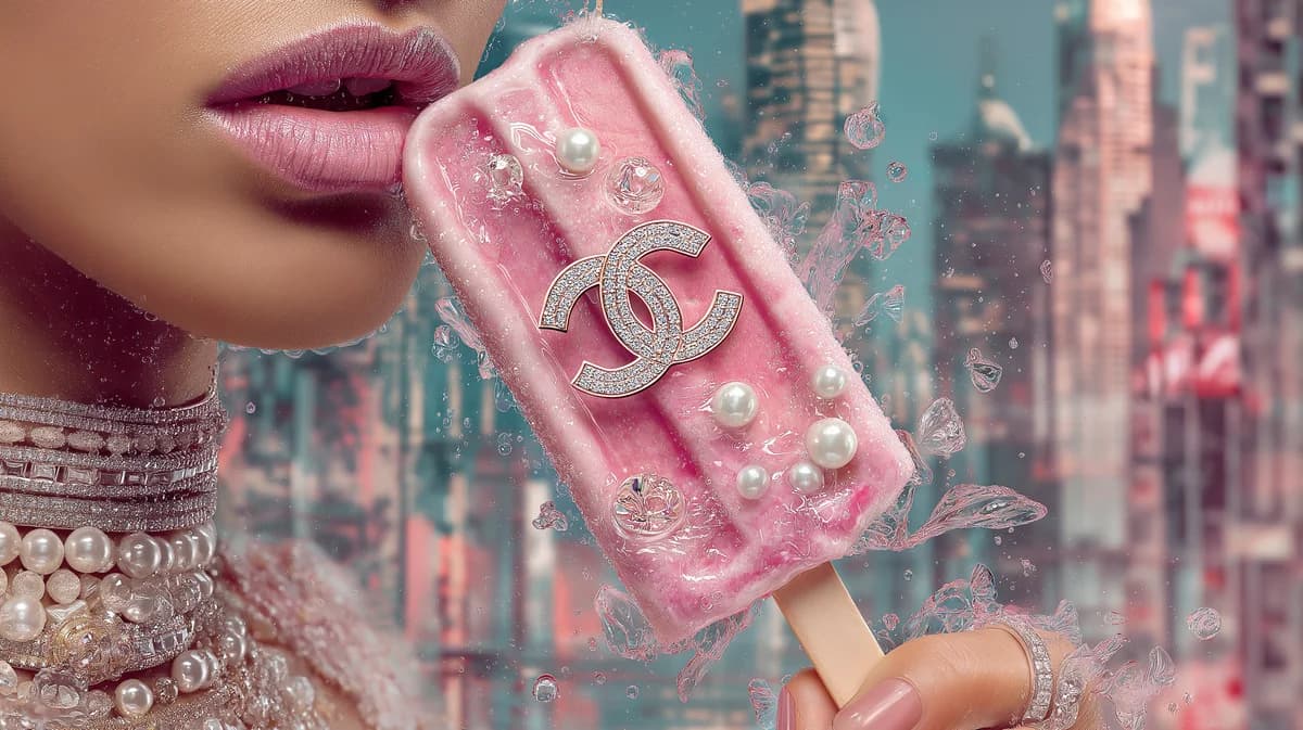 AI fashion exploration with a luxury-inspired ice cream motif