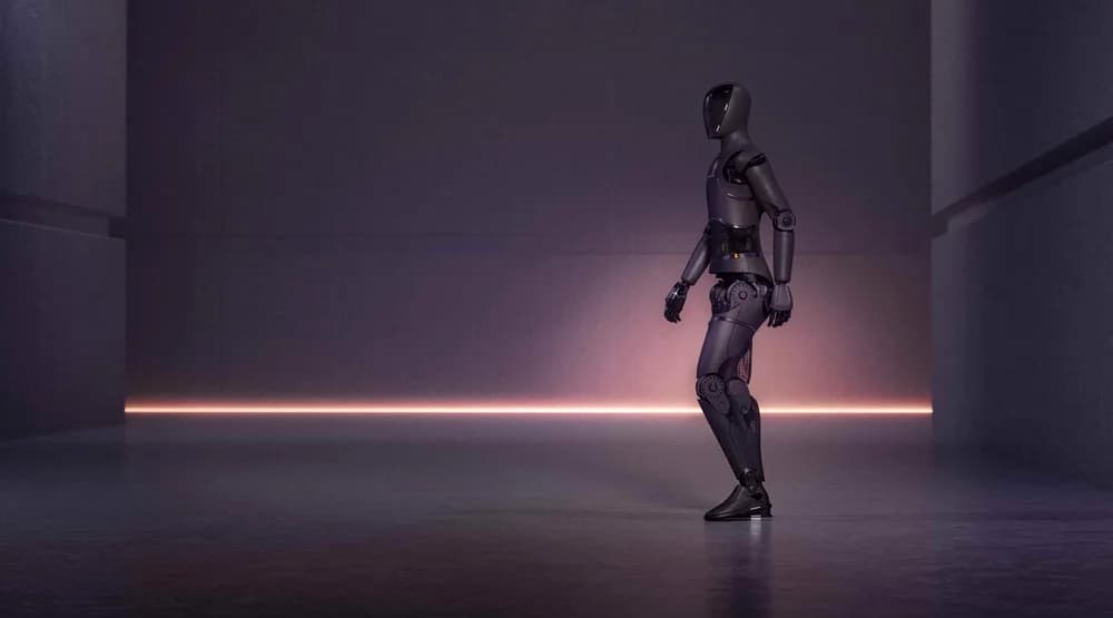 Humanoid robot in an industrial space
